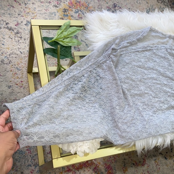 Logo by Lori Goldstein Lace Cover Up Top Chiffon Long sleeves size  XL/1X Rare - Picture 6 of 15